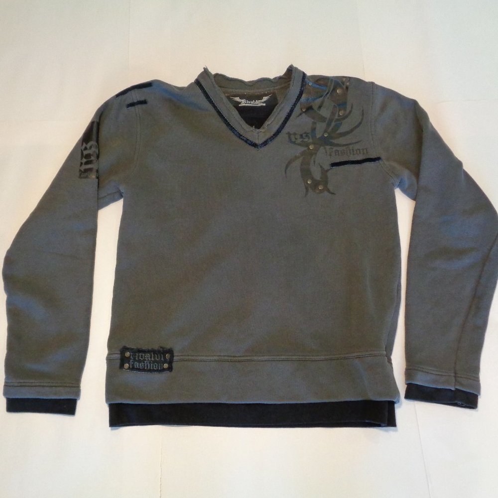 Rivaldi Size Large RINGO Grey Cotton New Sweater